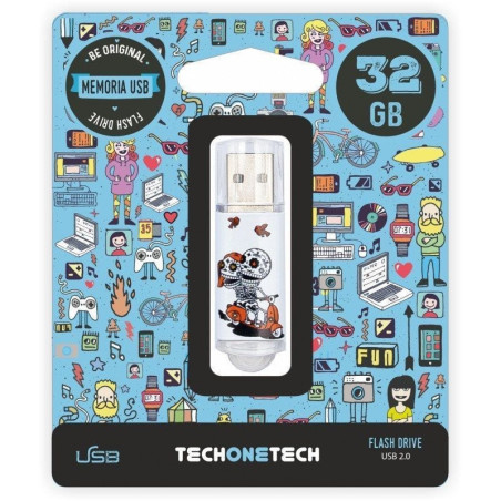 Pendrive 32GB Tech One Tech Calavera Moto USB 2.0