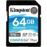 Tarjeta de Memoria Kingston CANVAS Canvas Go! Plus 64GB SD XC/ Clase 10/ 170MBs