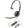 Auricular Poly Blackwire 3210 + Adaptador USB-C/A/ con Micrófono/ USB Tipo-C/ Bulk/ Negro