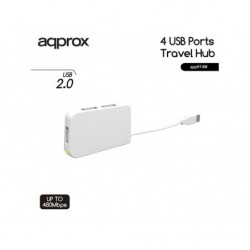 HUB USB 2.0 APPROX 4 PUERTOS BLANCO