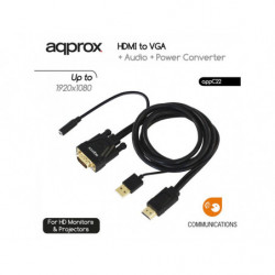 ADAPTADOR APPROX HDMI A VGA + AUDIO